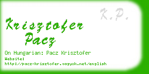 krisztofer pacz business card